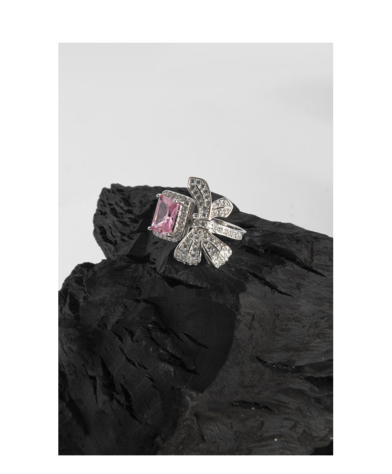 Bow stud ring-JZ388