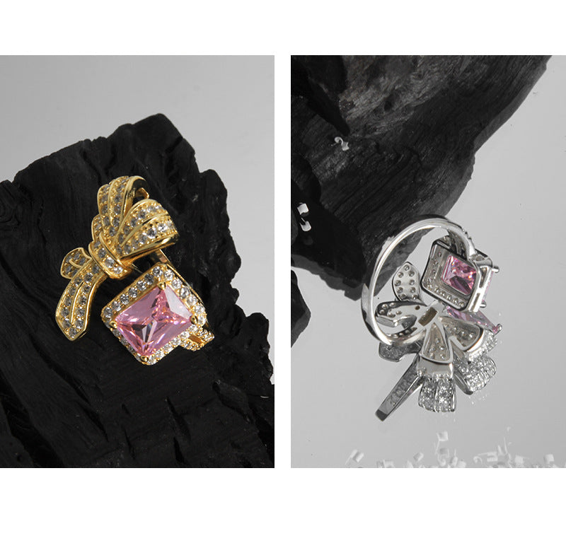 Bow stud ring-JZ388