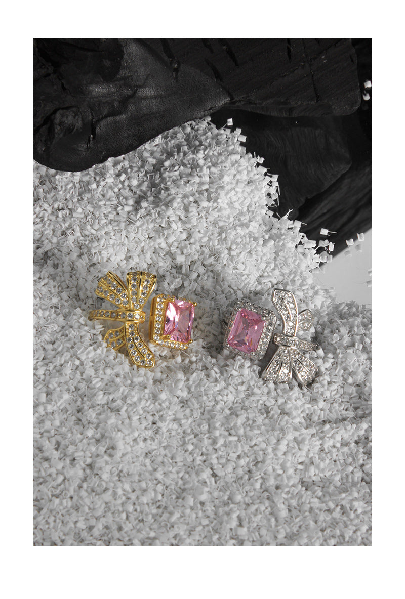 Bow stud ring-JZ388